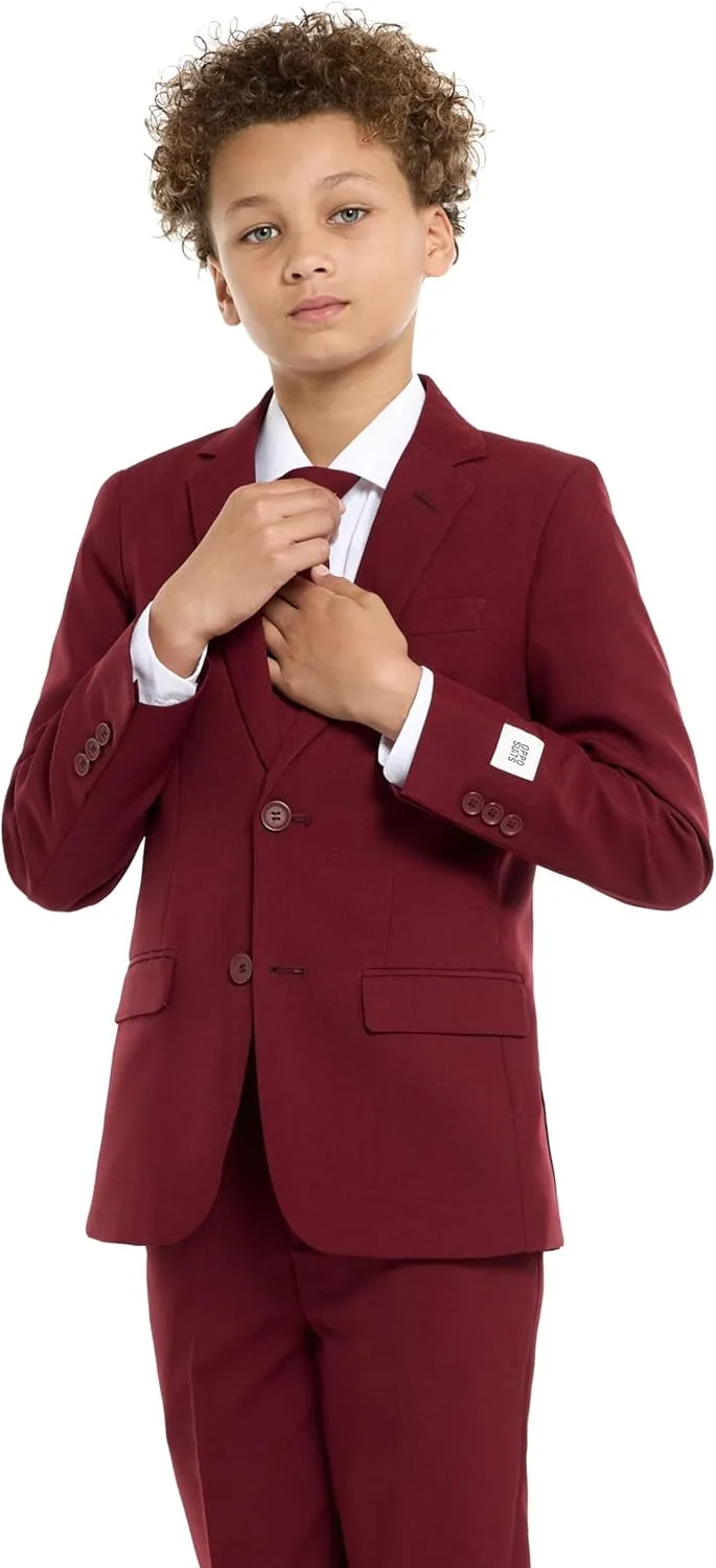 Opposuits Teen Boys Solid Color Party Suit - Prom and Wedding Party Outfit - Including Blazer, Pants and Tie