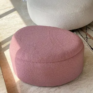 Pebble Snuggle Boucle Pouffe With Storage - Pink