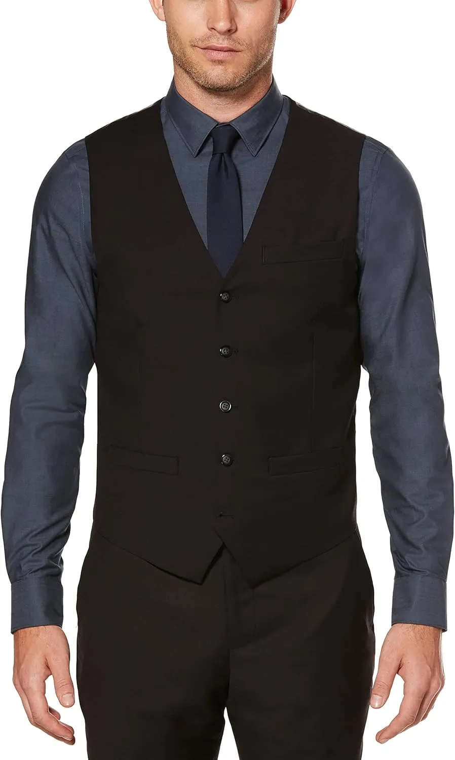 Perry Ellis mens Solid Stretch Suit Vest