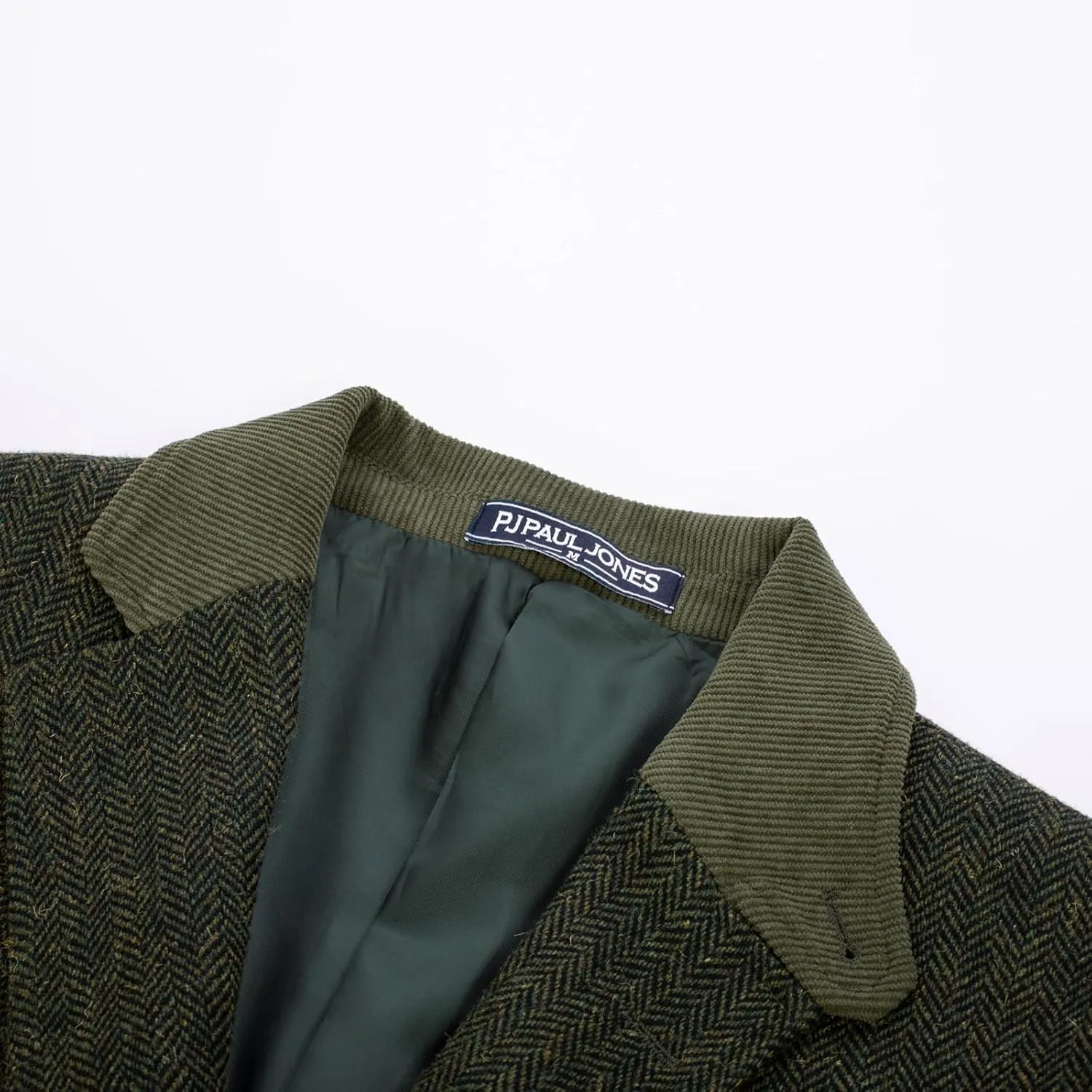 PJ PAUL JONES Mens Herringbone Blazer Vintage Tweed Wool Blend Sport Coat Jacket