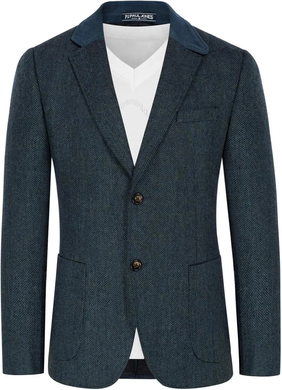 PJ PAUL JONES Mens Herringbone Blazer Vintage Tweed Wool Blend Sport Coat Jacket