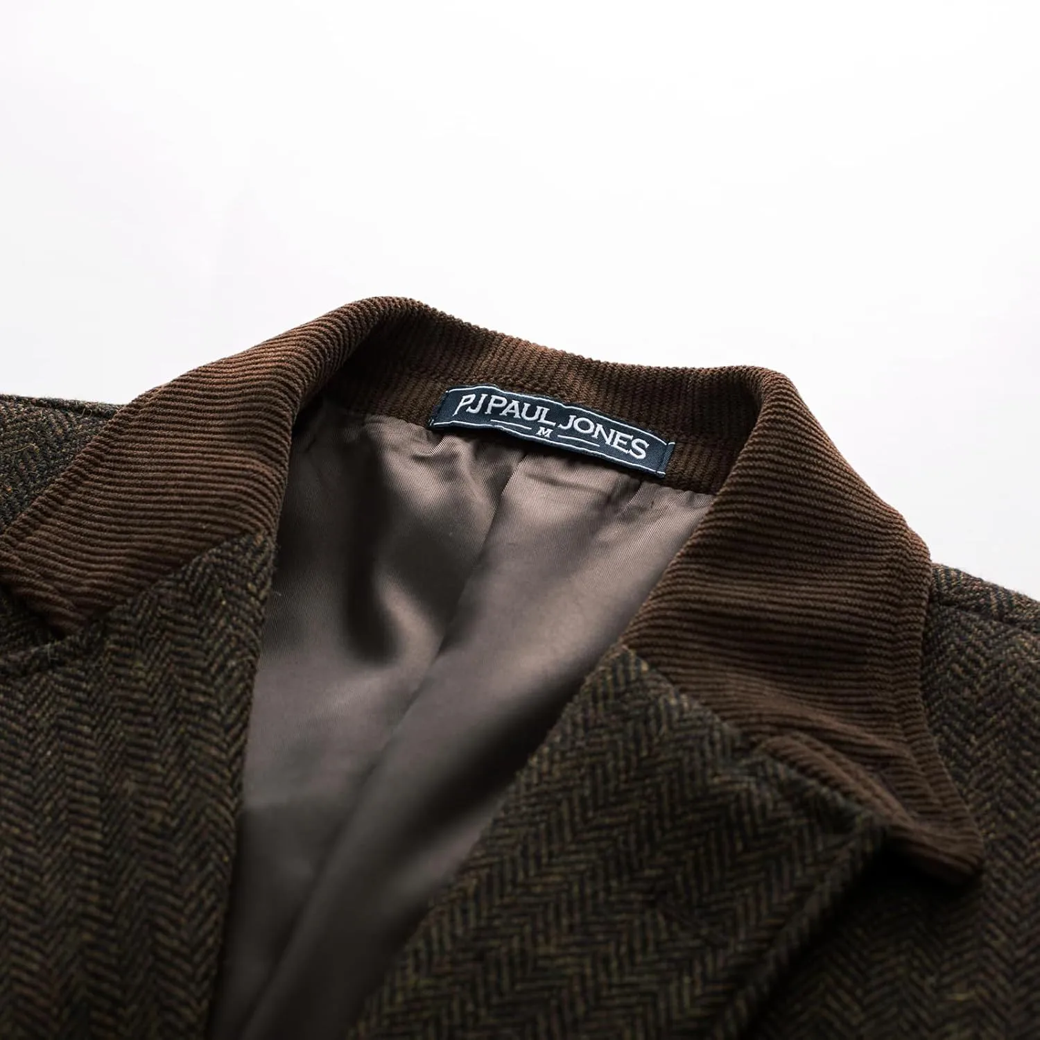 PJ PAUL JONES Mens Herringbone Blazer Vintage Tweed Wool Blend Sport Coat Jacket