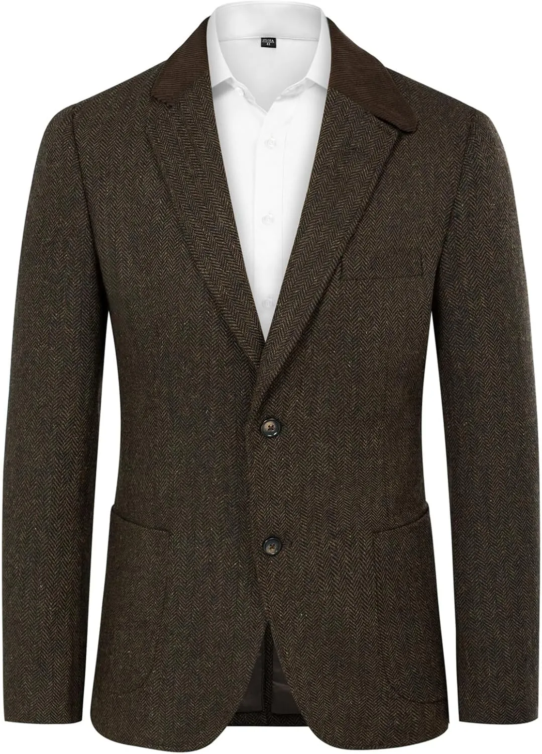 PJ PAUL JONES Mens Herringbone Blazer Vintage Tweed Wool Blend Sport Coat Jacket