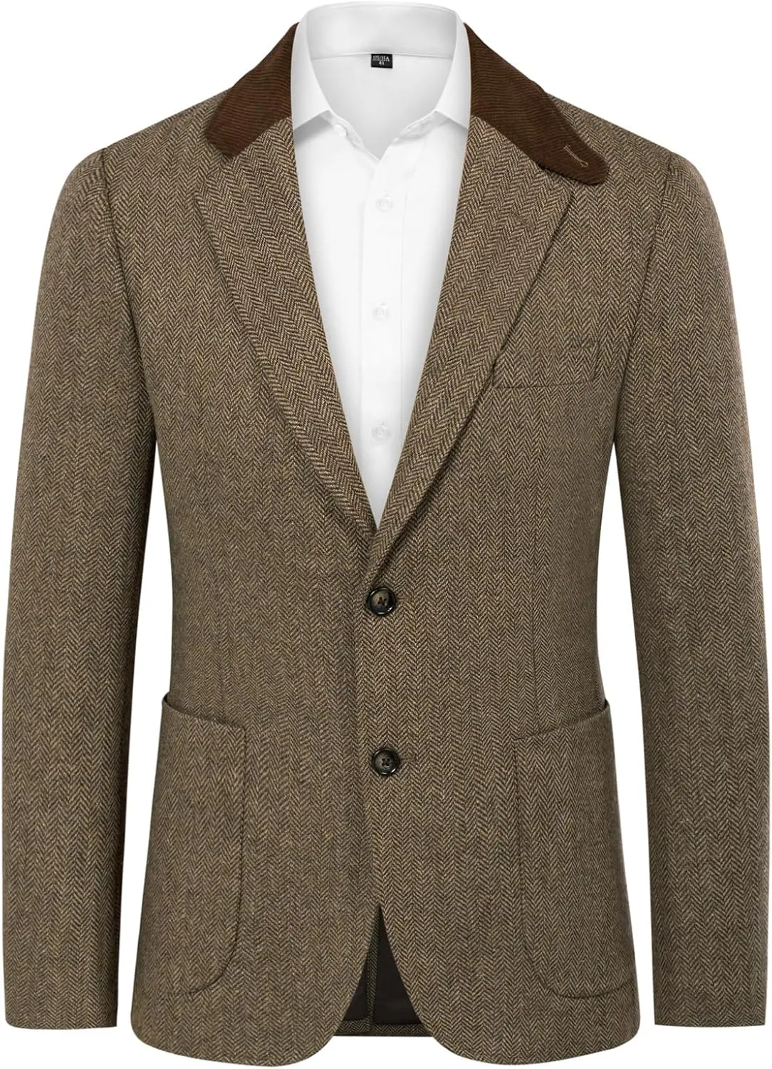 PJ PAUL JONES Mens Herringbone Blazer Vintage Tweed Wool Blend Sport Coat Jacket