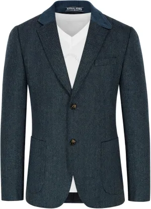 PJ PAUL JONES Mens Herringbone Blazer Vintage Tweed Wool Blend Sport Coat Jacket