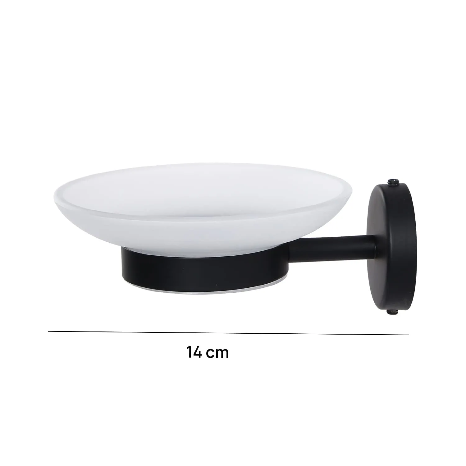 PJET Fully Brass & Glass Smero Soap Dish for Bathroom & Kitchen/Soap Dish/Stand/Bathroom Accessories (Matte Black)