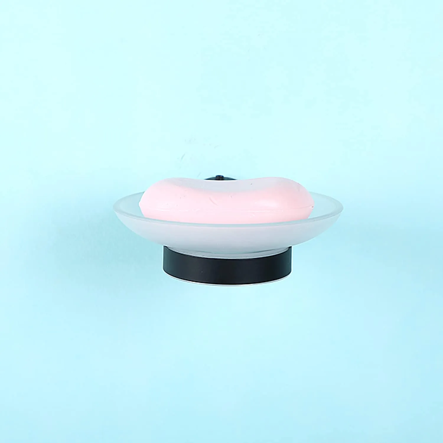 PJET Fully Brass & Glass Smero Soap Dish for Bathroom & Kitchen/Soap Dish/Stand/Bathroom Accessories (Matte Black)