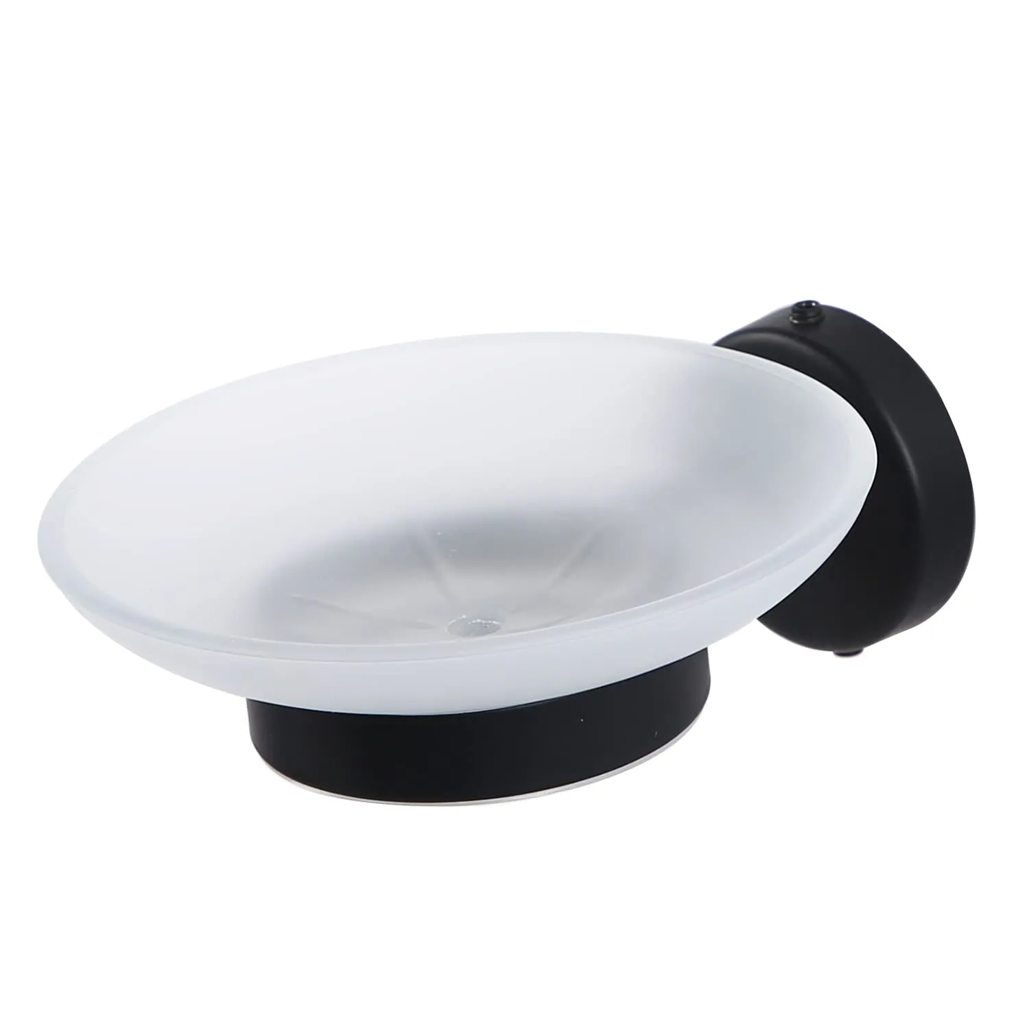 PJET Fully Brass & Glass Smero Soap Dish for Bathroom & Kitchen/Soap Dish/Stand/Bathroom Accessories (Matte Black)