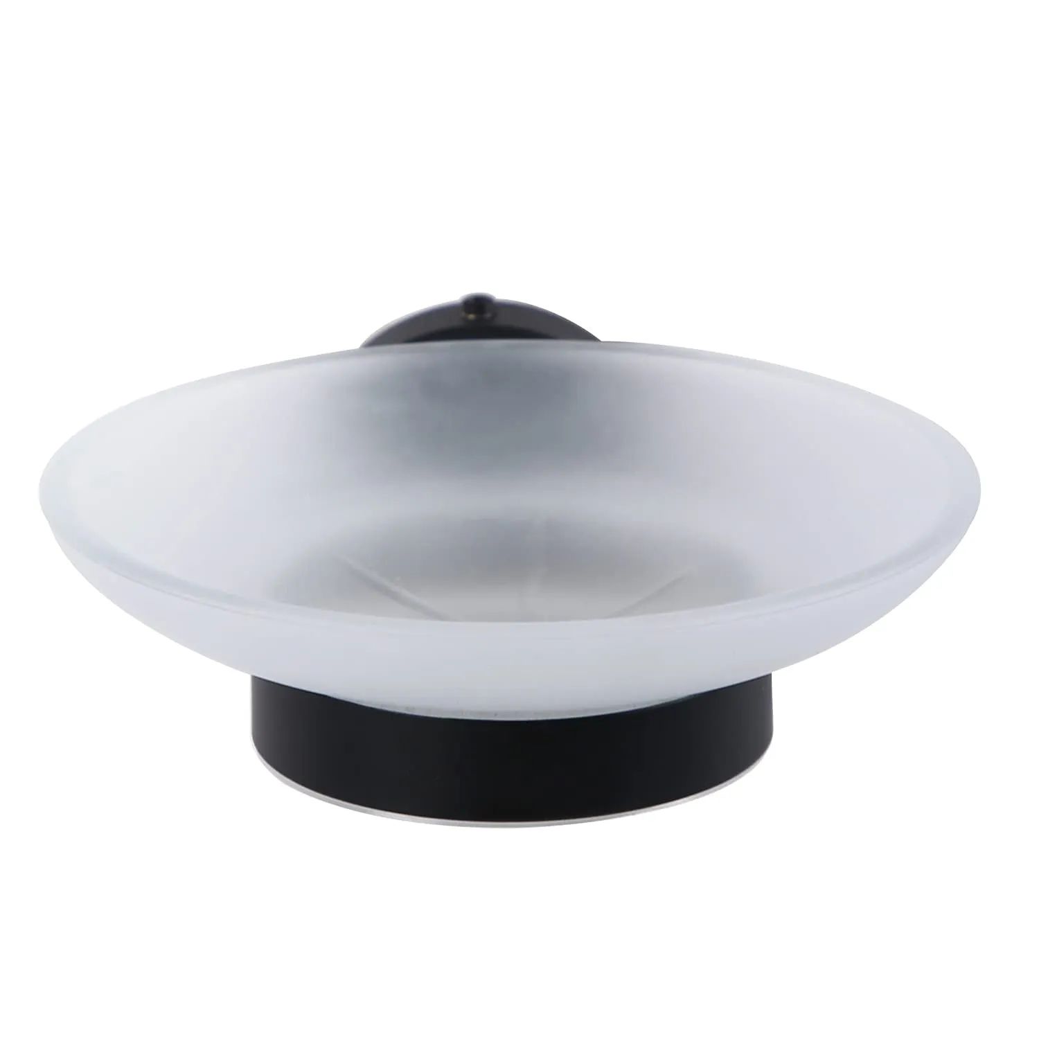 PJET Fully Brass & Glass Smero Soap Dish for Bathroom & Kitchen/Soap Dish/Stand/Bathroom Accessories (Matte Black)