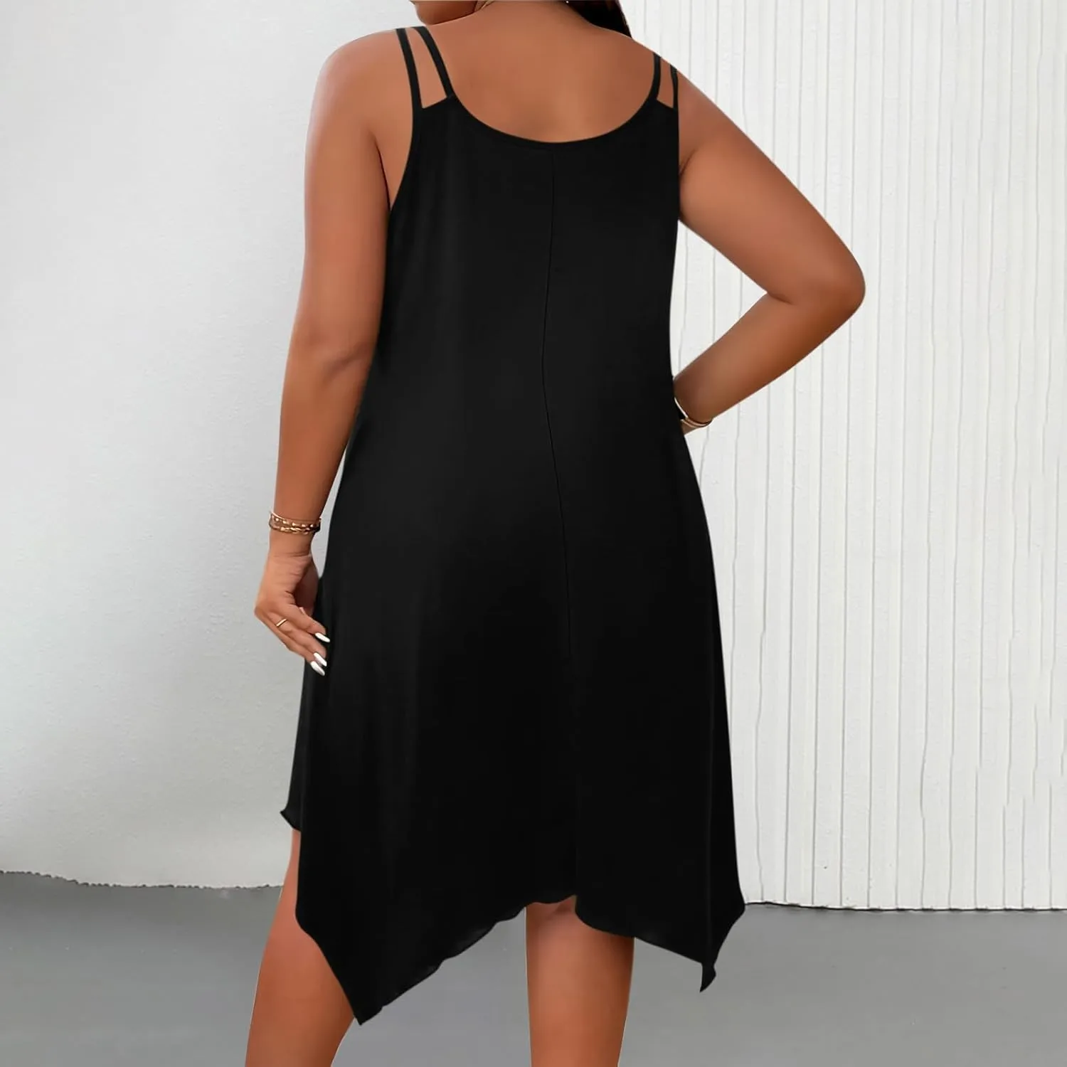 Plus Size 2025 Summer Dresses for Women Sexy Off The Shoulder Cami Dress Holiday Beach Loose Fit Dress Irregular Hem