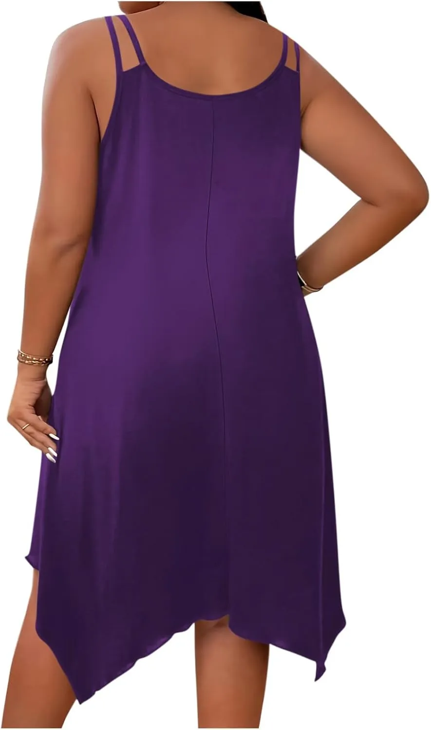 Plus Size 2025 Summer Dresses for Women Sexy Off The Shoulder Cami Dress Holiday Beach Loose Fit Dress Irregular Hem