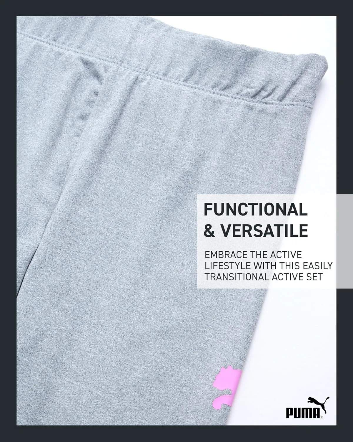 PUMA Girls' Leggings - 2 Piece Short Sleeve Performance T-shirt and Active Leggings - Matching Athletic Sets for Girls (S-L)