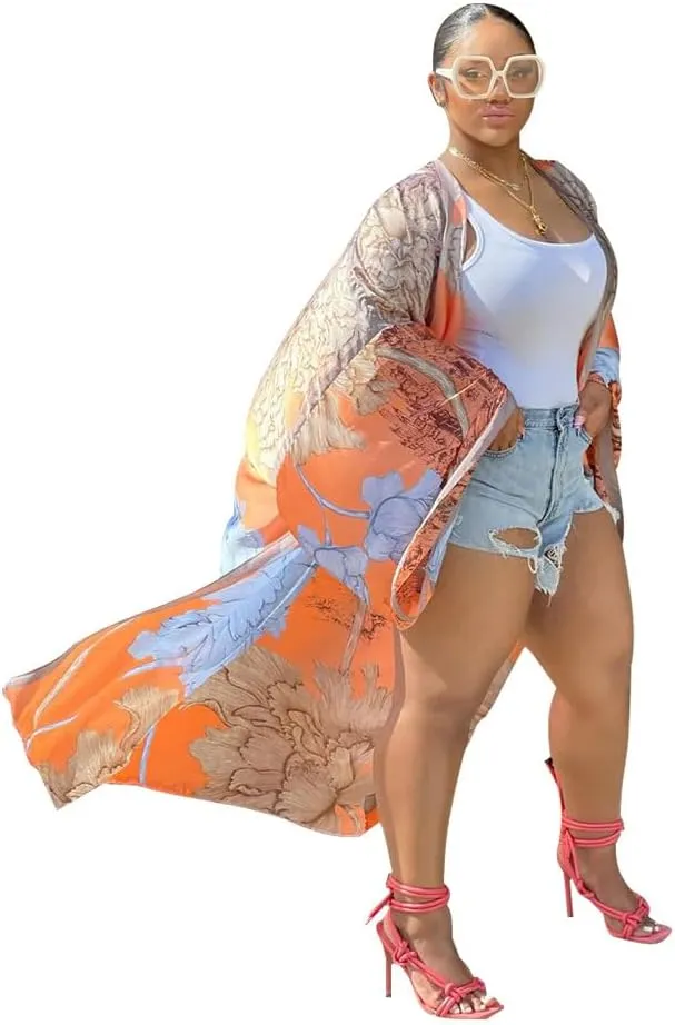 RanRui Womens Swimsuit Coverup Kimono  Beach Cover Ups for Swimwear Beach Blouse K10310