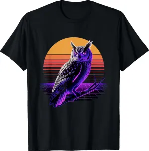 Retro Sunset Mystical Synthwave Owl T-Shirt