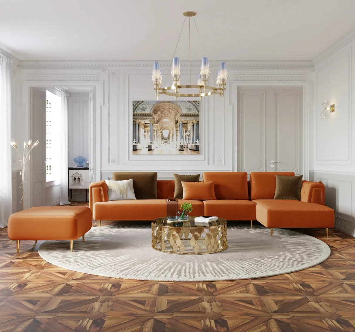 Rubeza Sofia Ottoman - Orange