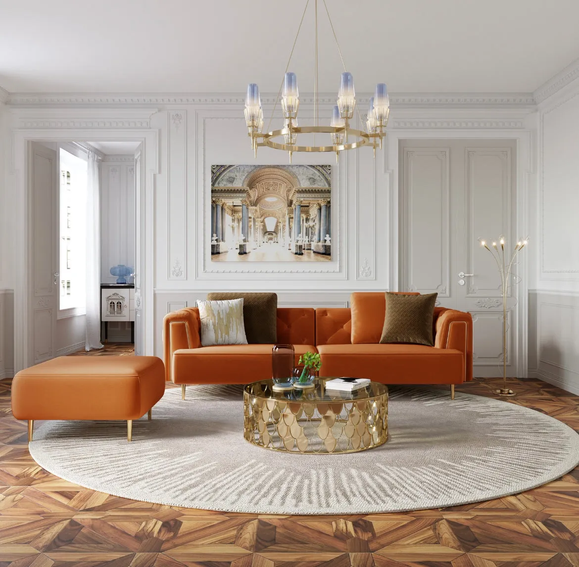 Rubeza Sofia Ottoman - Orange