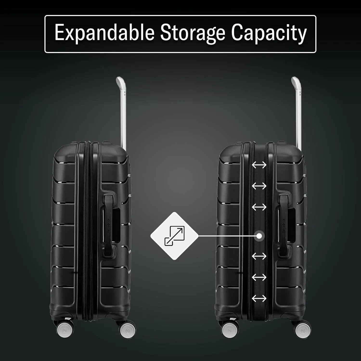 Samsonite Freeform Hardside Expandable with Double Spinner Wheels, Carry-On 21-Inch, Light Grey