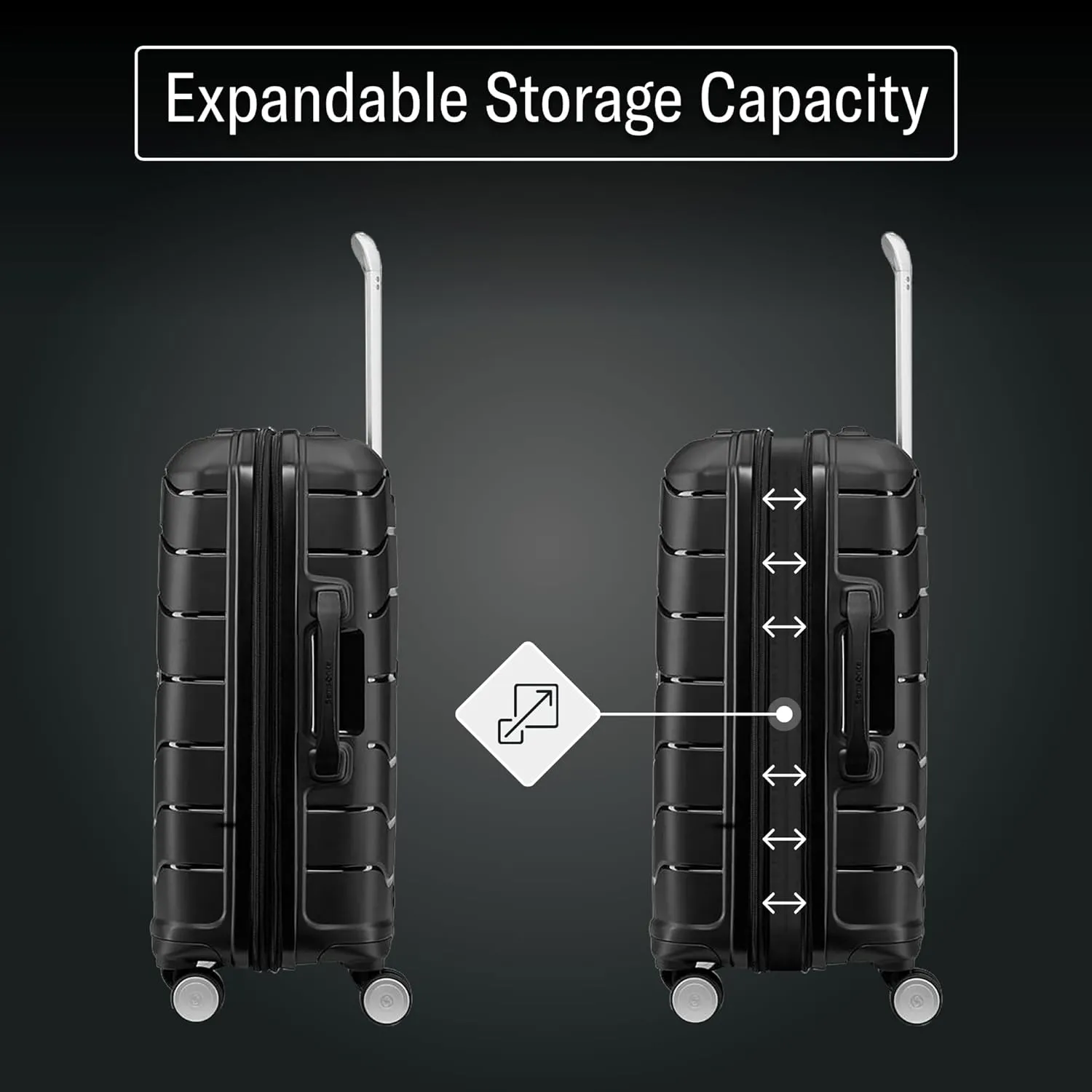 Samsonite Freeform Hardside Expandable with Double Spinner Wheels, Checked-Large 28-Inch, Light Grey