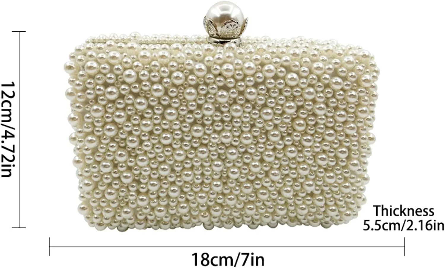 Sangeuhhlk Women's Pearl Evening Handbags Luxury Beaded Shoulder Crossbody Clutch Purse Wedding Party Prom Formal Bridal Bag