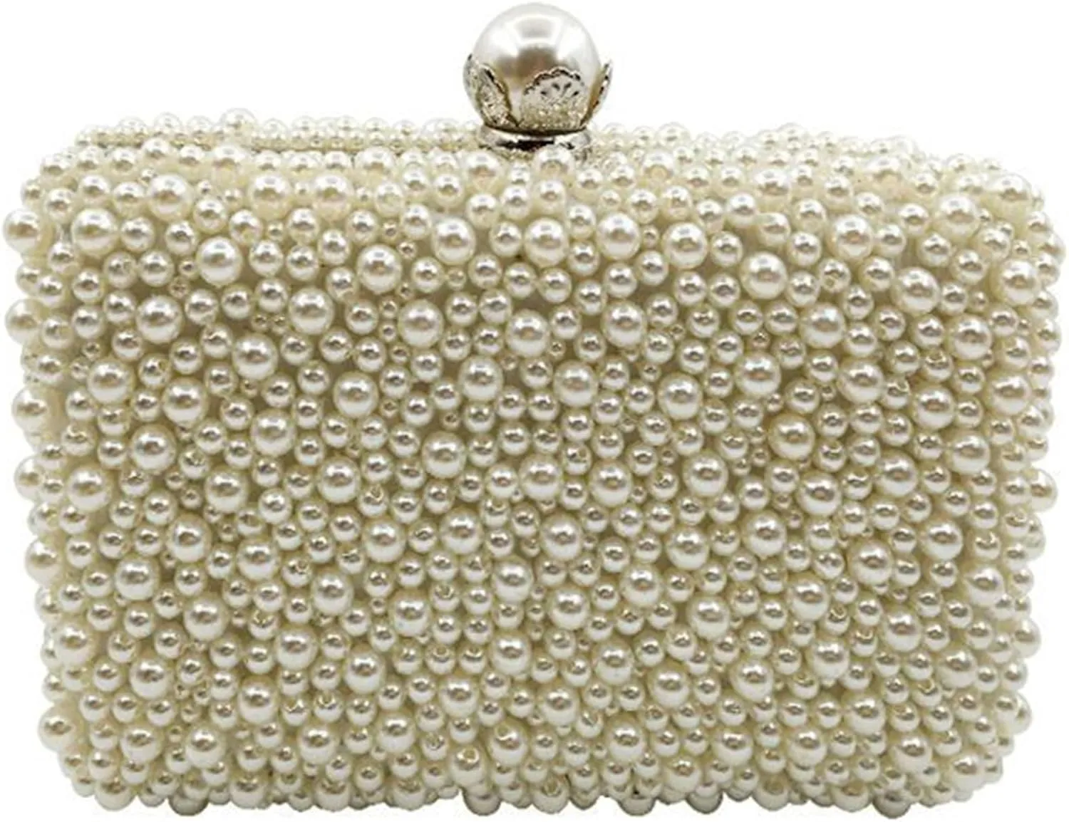 Sangeuhhlk Women's Pearl Evening Handbags Luxury Beaded Shoulder Crossbody Clutch Purse Wedding Party Prom Formal Bridal Bag