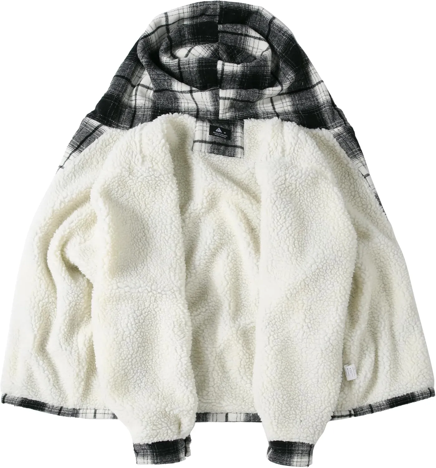 SCODI Men's Flannel Shirt Jacket Fleece Sherpa Lined Plaid Jackets Coat Full Zip Up Hoodie Winter Outwear