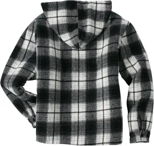 SCODI Men's Flannel Shirt Jacket Fleece Sherpa Lined Plaid Jackets Coat Full Zip Up Hoodie Winter Outwear