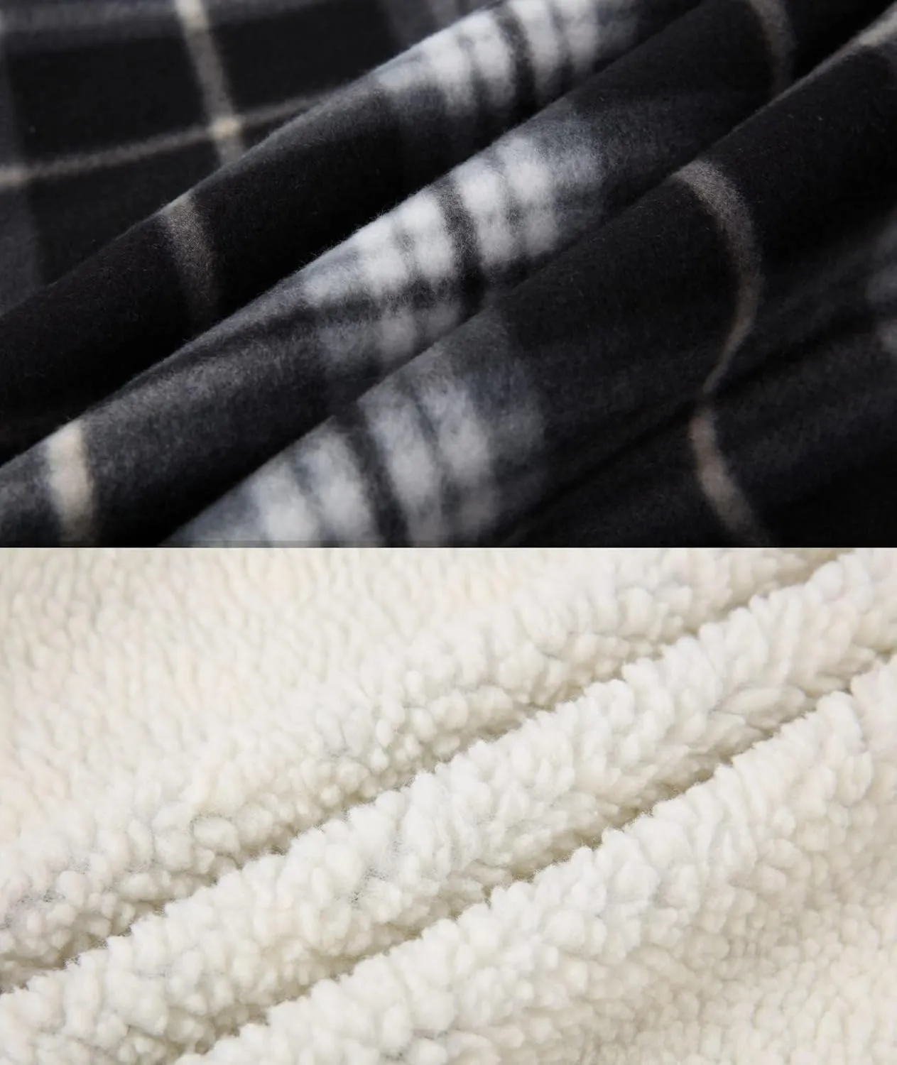 SCODI Men's Flannel Shirt Jacket Fleece Sherpa Lined Plaid Jackets Coat Full Zip Up Hoodie Winter Outwear