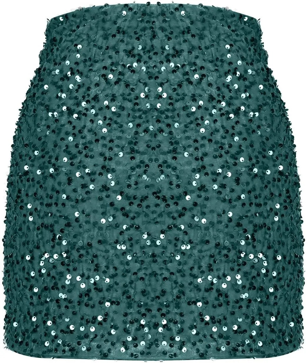 Sequin Bodycon Skirt Women Sparkly Metallic Sequin Mini Bodycon Skirt Club Party Dance Outfits Sexy Slit Pencil Skort