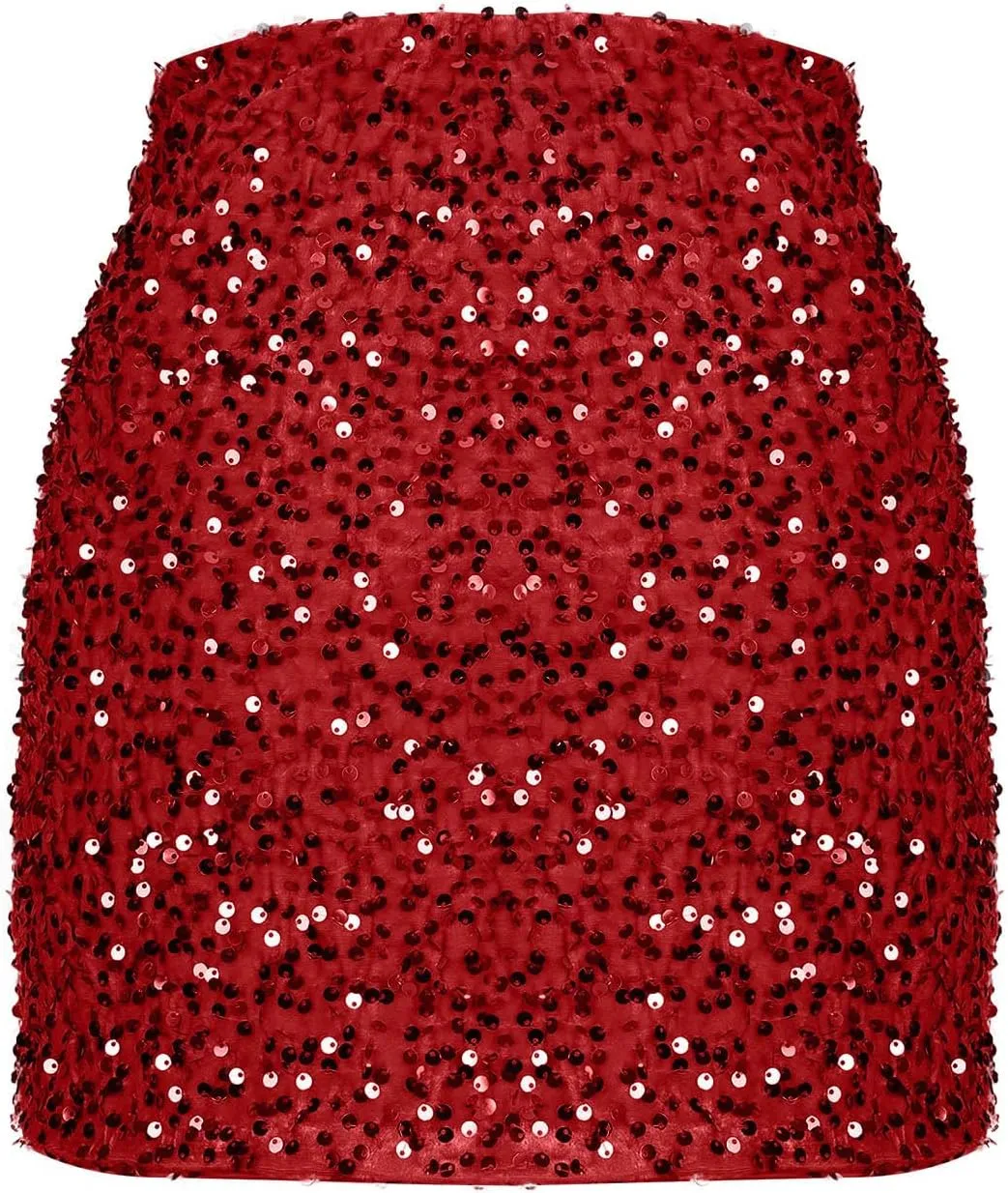 Sequin Bodycon Skirt Women Sparkly Metallic Sequin Mini Bodycon Skirt Club Party Dance Outfits Sexy Slit Pencil Skort