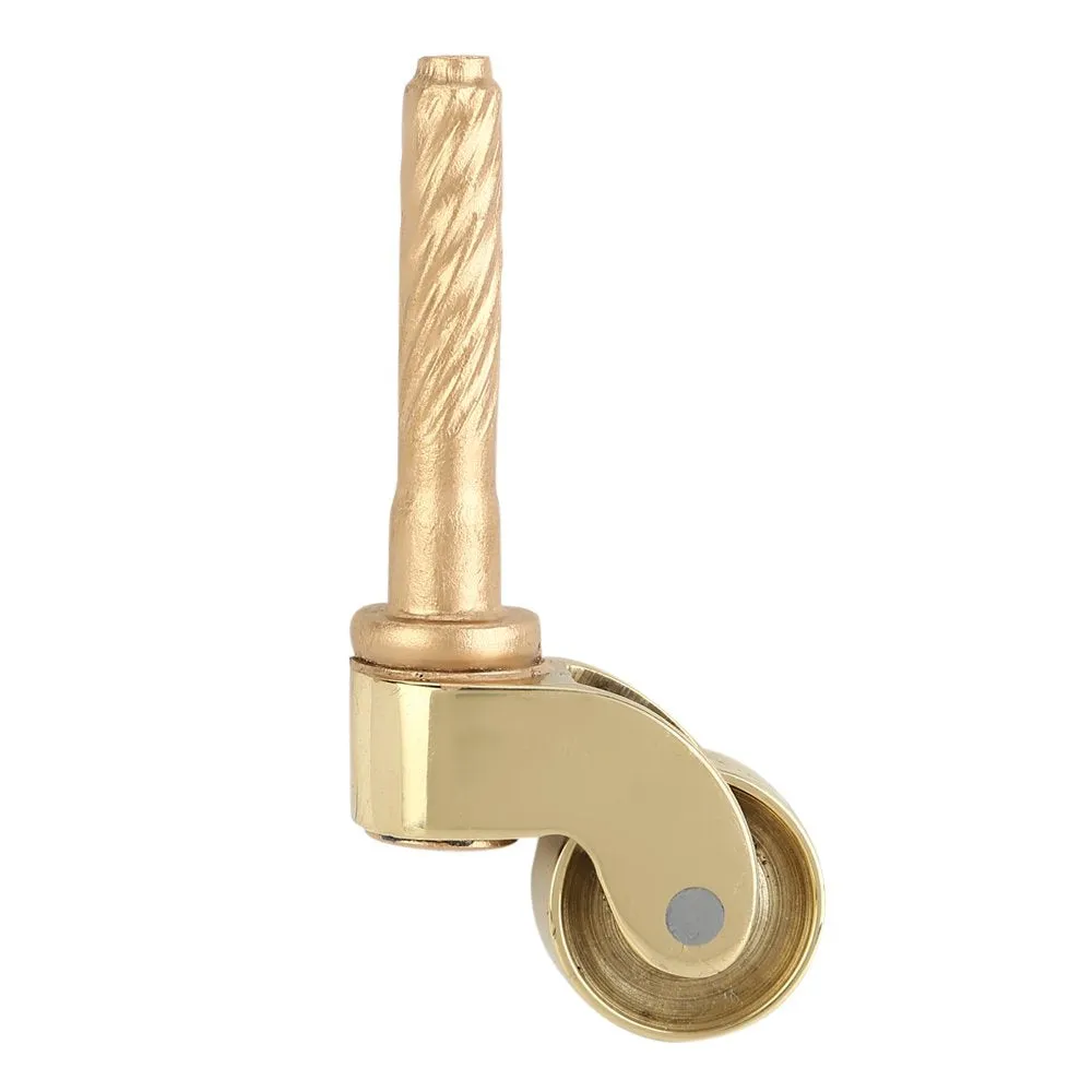Set of 4 Solid Brass Stem Caster Heavy Duty & Safe for All Floors Perfect Replacement for Floor Mat Polished Lacquered Finish Caster Wheels for Chairs/Tables/Furniture