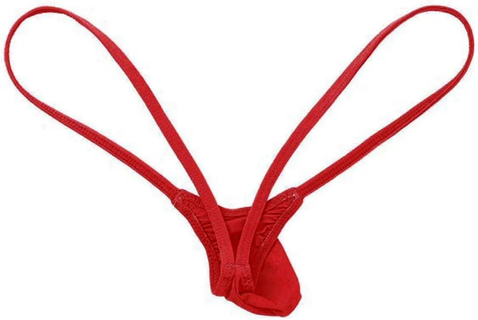 Silky Bulge Pouch Briefs for Men Ice Silk Low Rise Thong G-String Elephant Nose Sissy Panties Underpants Underwear