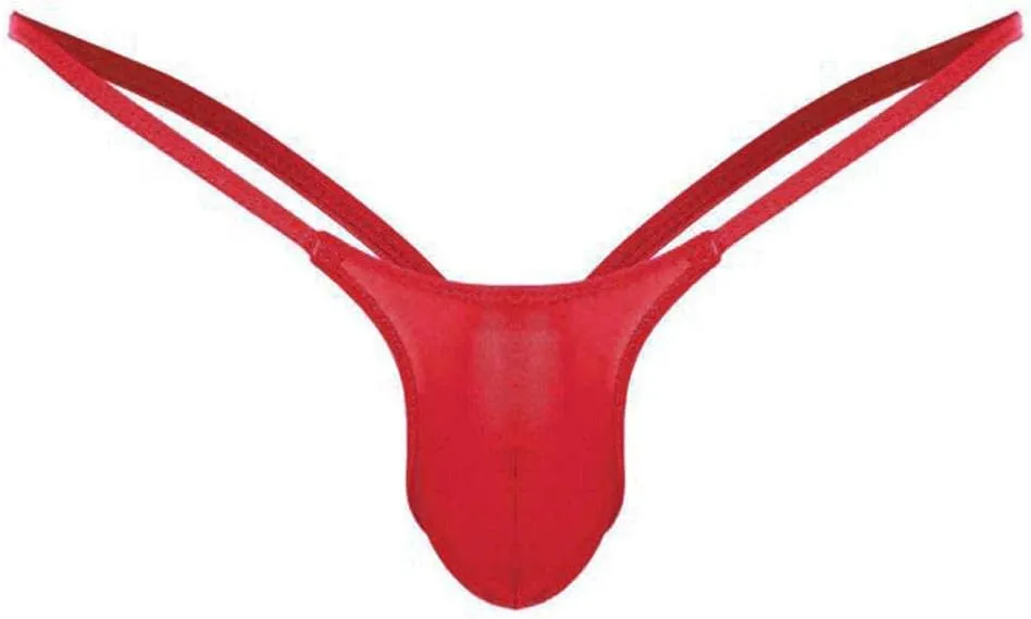 Silky Bulge Pouch Briefs for Men Ice Silk Low Rise Thong G-String Elephant Nose Sissy Panties Underpants Underwear