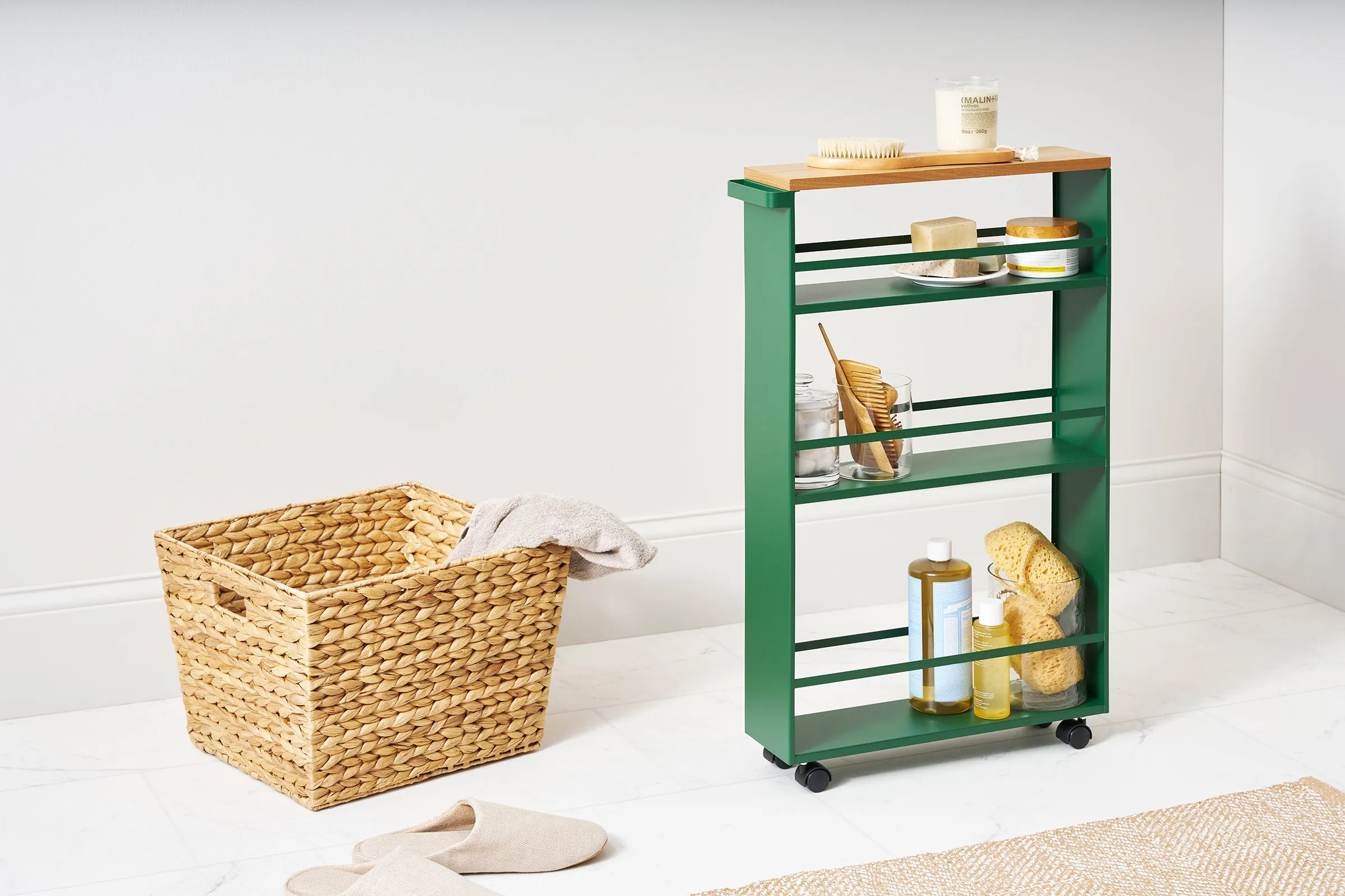 Slim Storage Cart (32" H)  - Steel - Forest Green