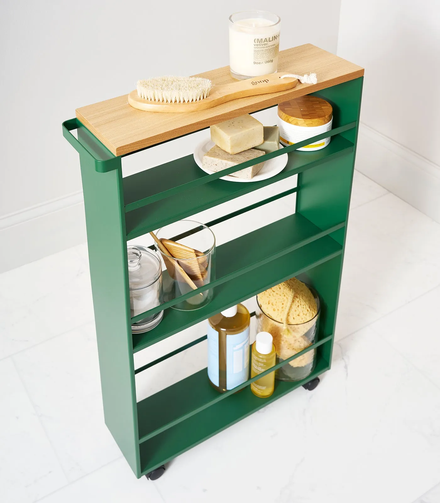 Slim Storage Cart (32" H)  - Steel - Forest Green