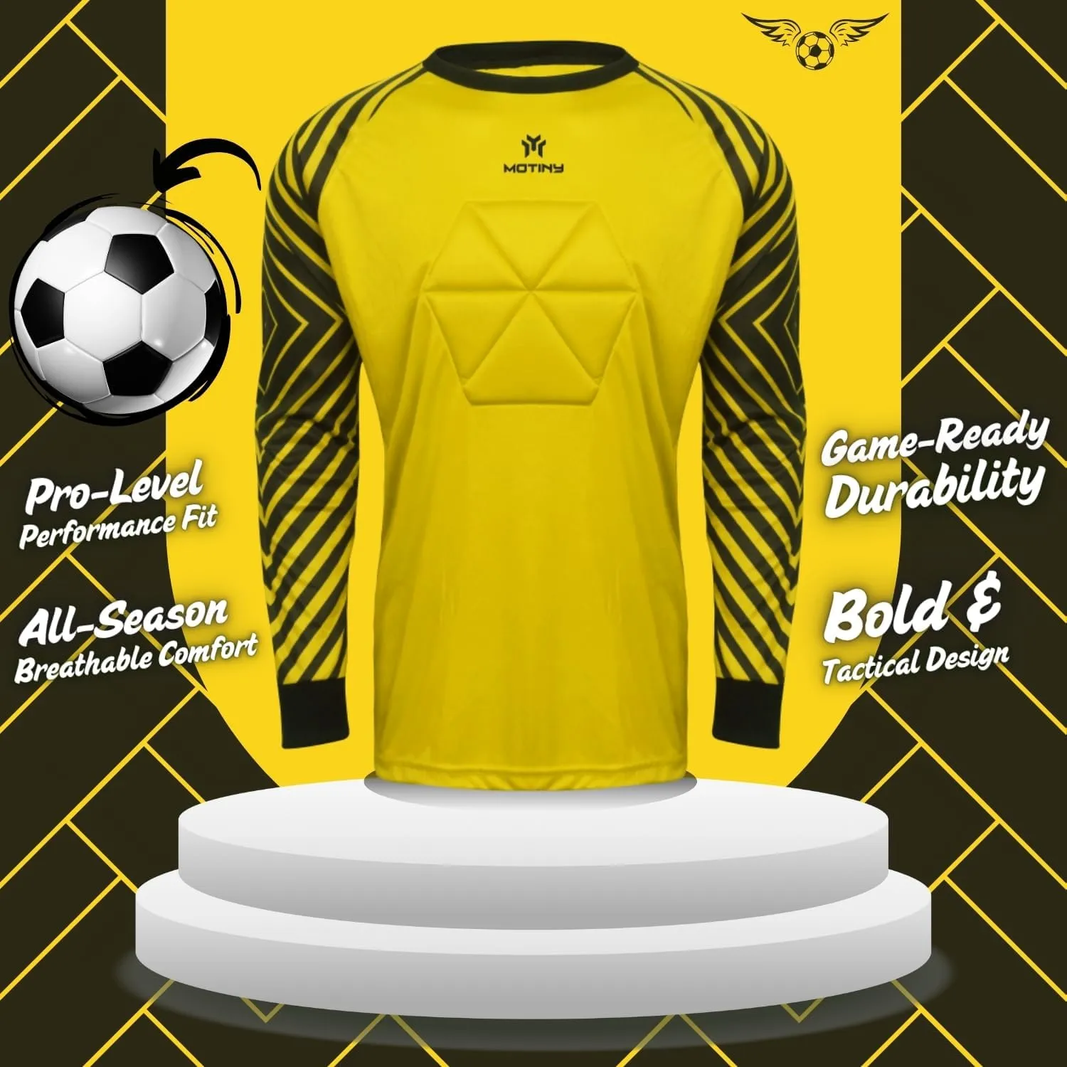 Soccer Goalie Jersey - Pro Series - Chest & Elbow Padded - Quick-Dry Fabric - Ergonomic Fit - Enhanced Durability