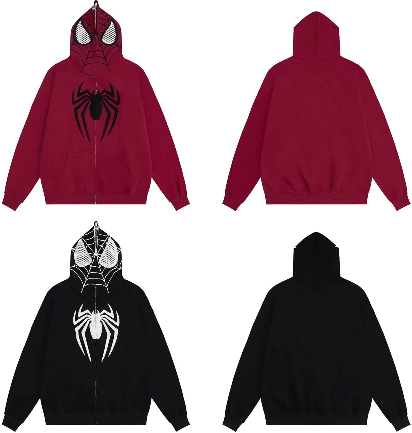Spider Hoodie Y2k Jacket Women Men Cute Hoodie Oversized Full Zip Up Graphic Hoodies Kawaii Hip Hop Sweatshirt