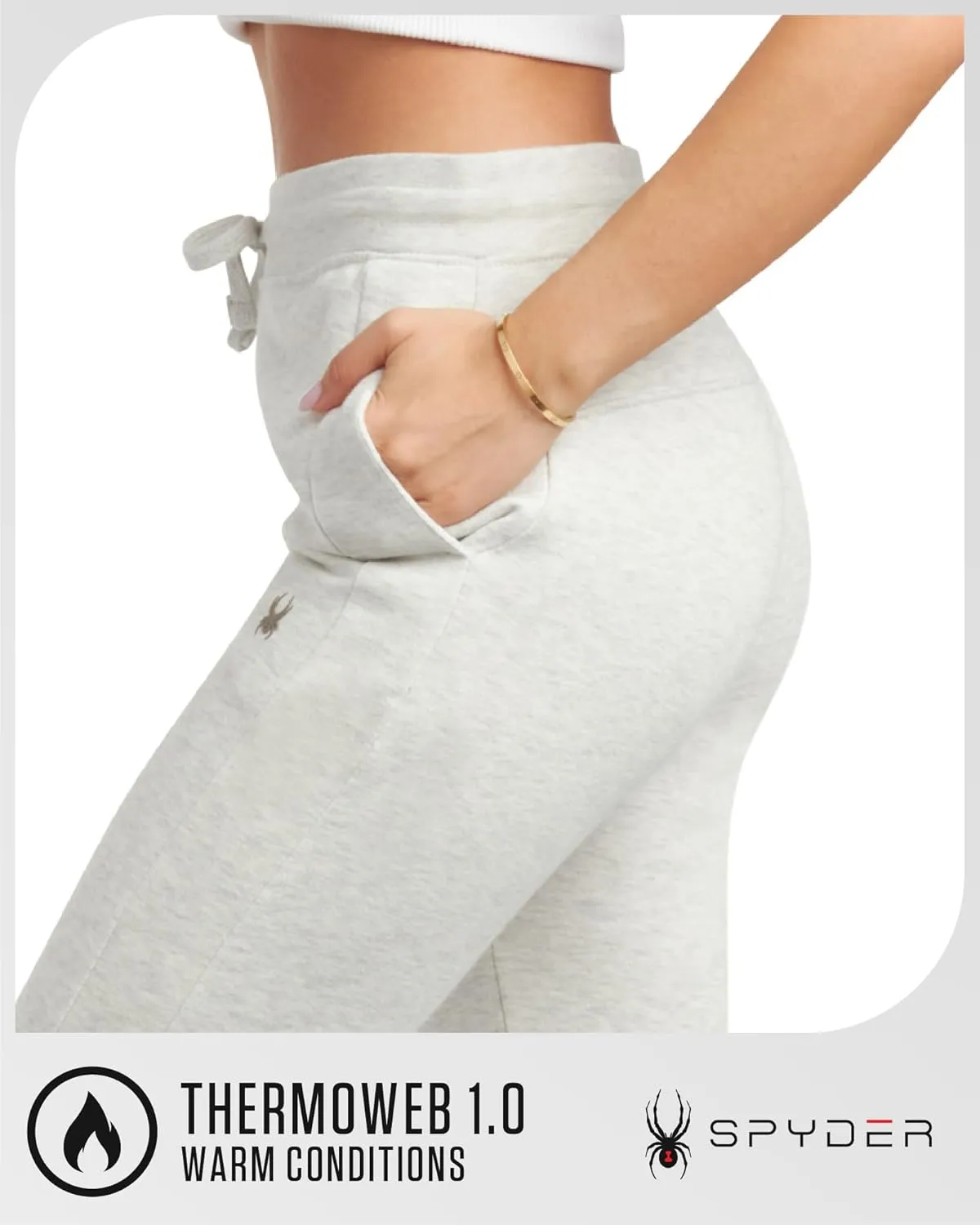 Spyder Women's Athletic Jogger Sweatpants - Soft Stretch Fleece High Waisted Joggers with Pockets (S-XL, Plus Sizes 1X-3X)