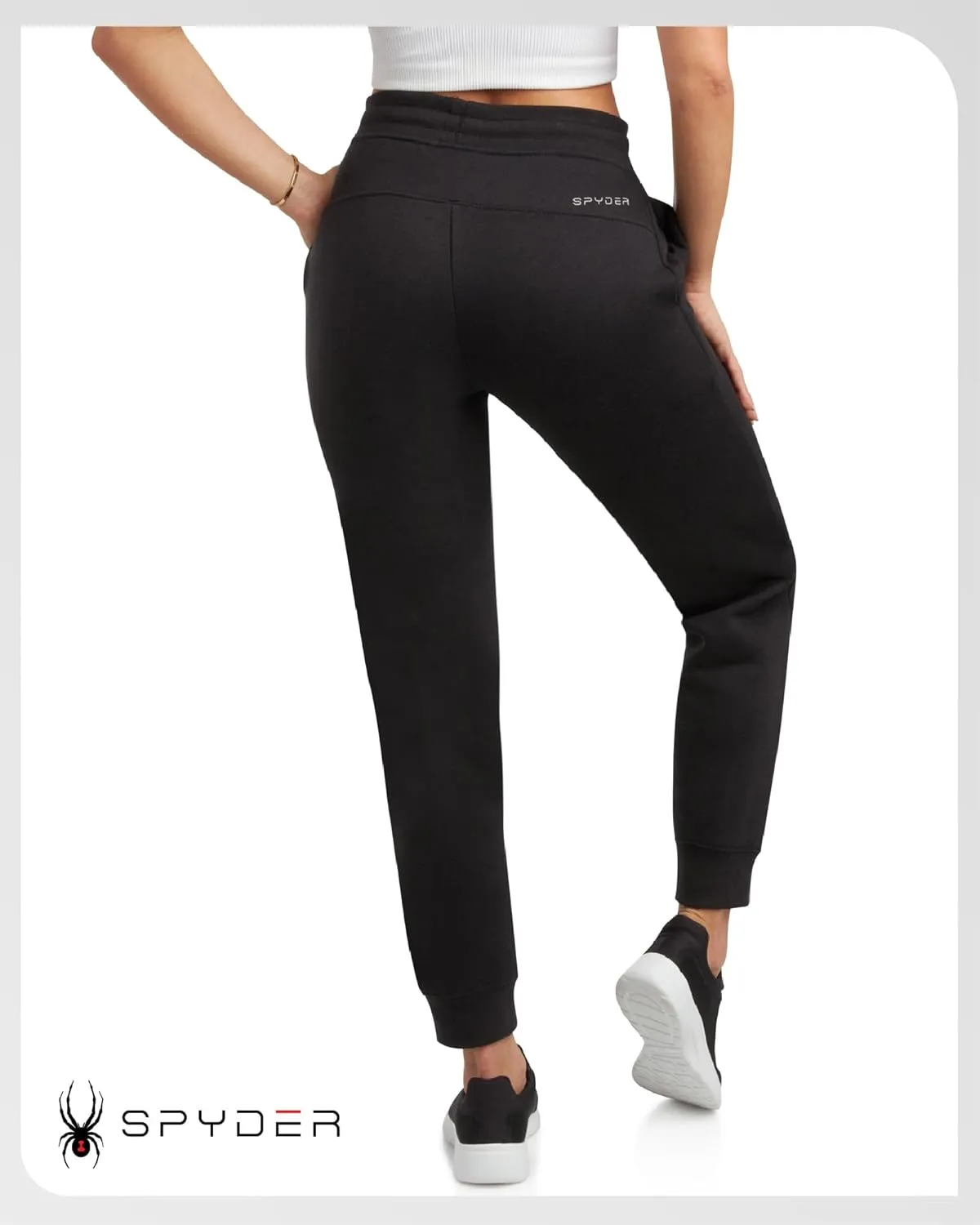Spyder Women's Athletic Jogger Sweatpants - Soft Stretch Fleece High Waisted Joggers with Pockets (S-XL, Plus Sizes 1X-3X)