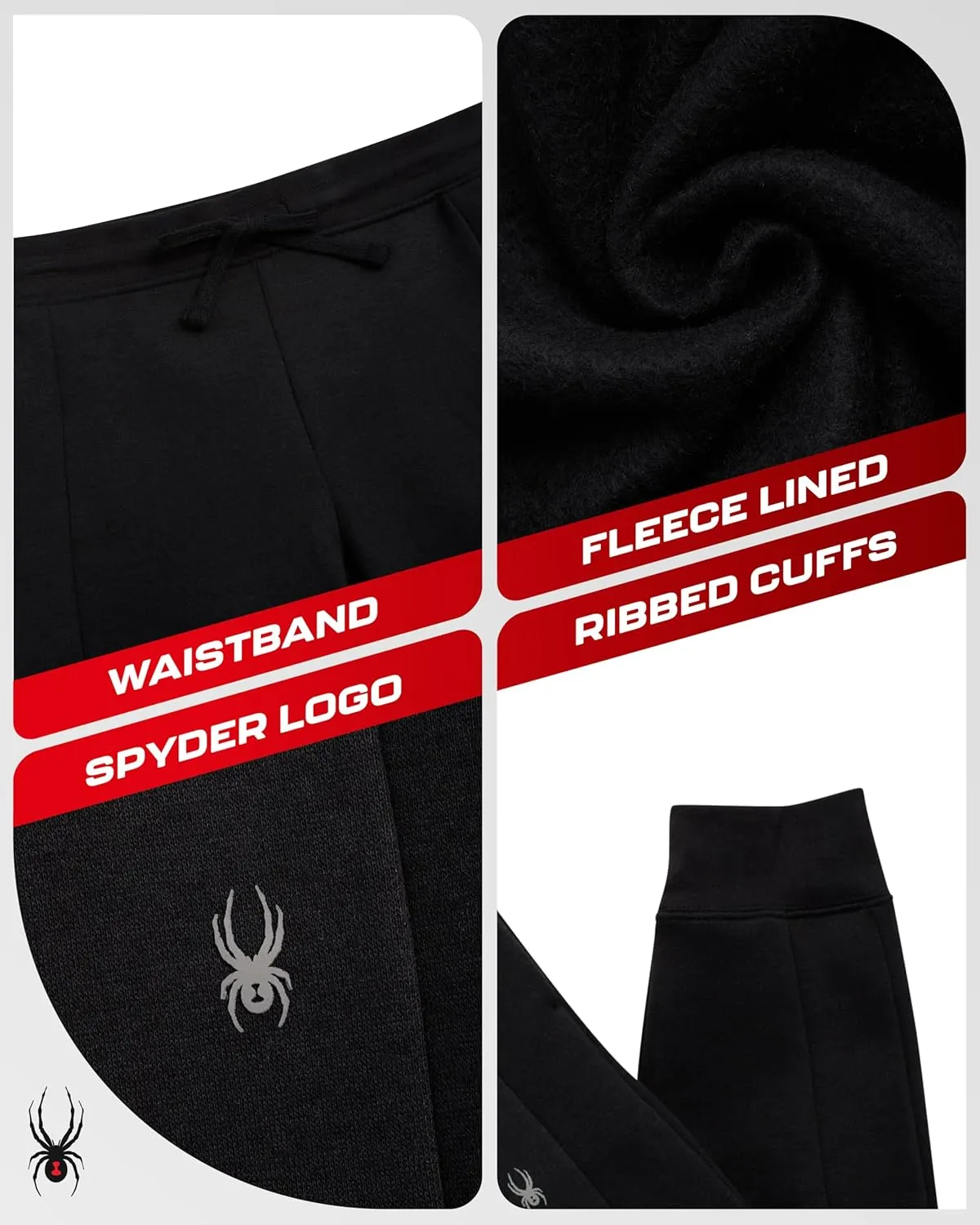 Spyder Women's Athletic Jogger Sweatpants - Soft Stretch Fleece High Waisted Joggers with Pockets (S-XL, Plus Sizes 1X-3X)