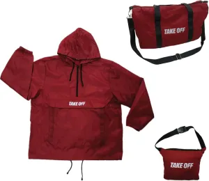 TAKE OFF 3-in-1 Convertible Waterproof Rain Jacket & Travel Duffle Bag for Men & Women  Lightweight Packable Windbreaker with Kangaroo Pocket, Go from Pouch to Jacket for Commuting, Hiking & Outdoors