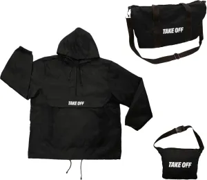 TAKE OFF 3-in-1 Convertible Waterproof Rain Jacket & Travel Duffle Bag for Men & Women  Lightweight Packable Windbreaker with Kangaroo Pocket, Go from Pouch to Jacket for Hiking, Commuting & Outdoors