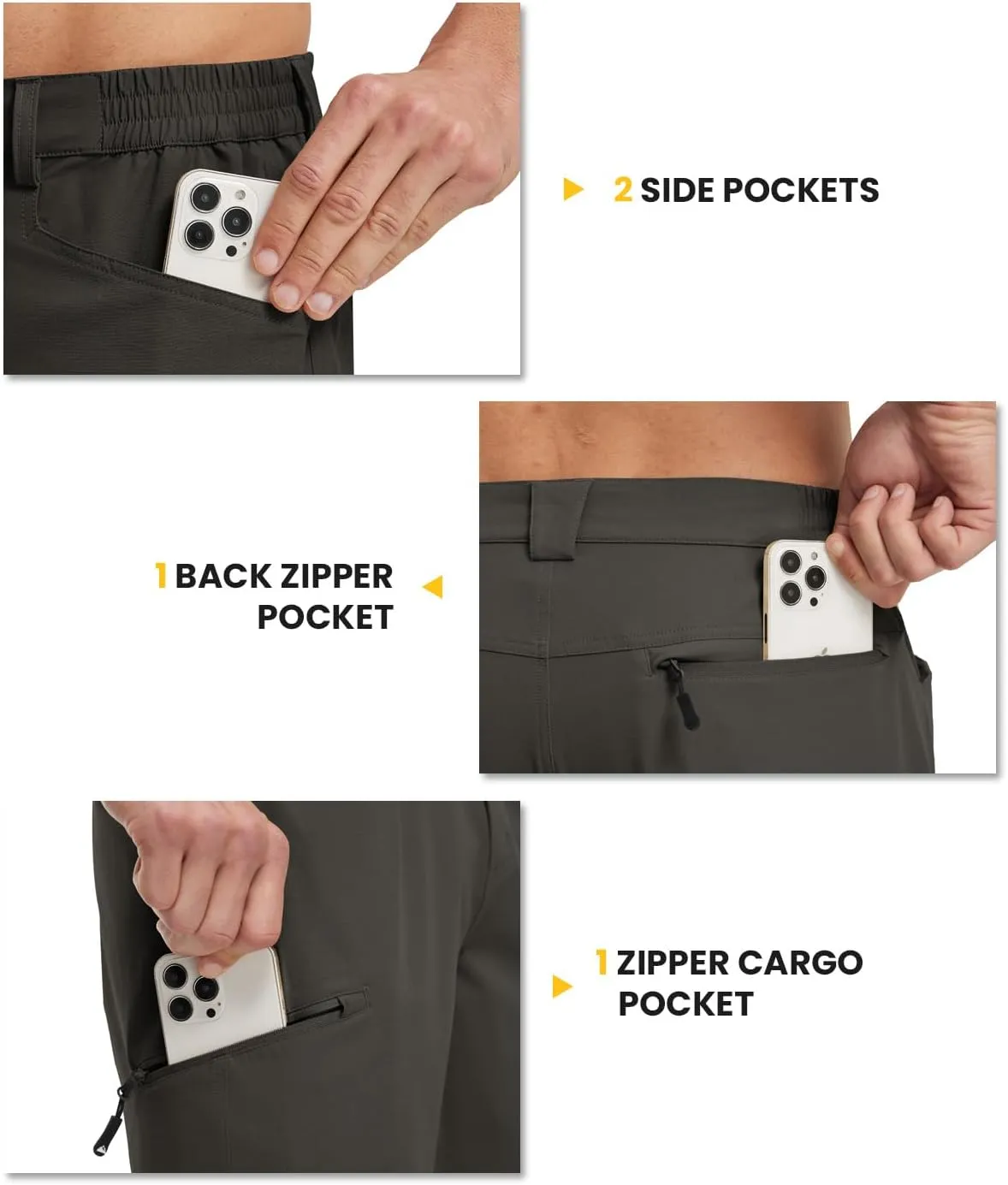 TBMPOY Men's Golf Shorts 9" Lightweight Quick Dry Hiking Cargo Shorts Casual Travel Outdoor with 4 Pockets