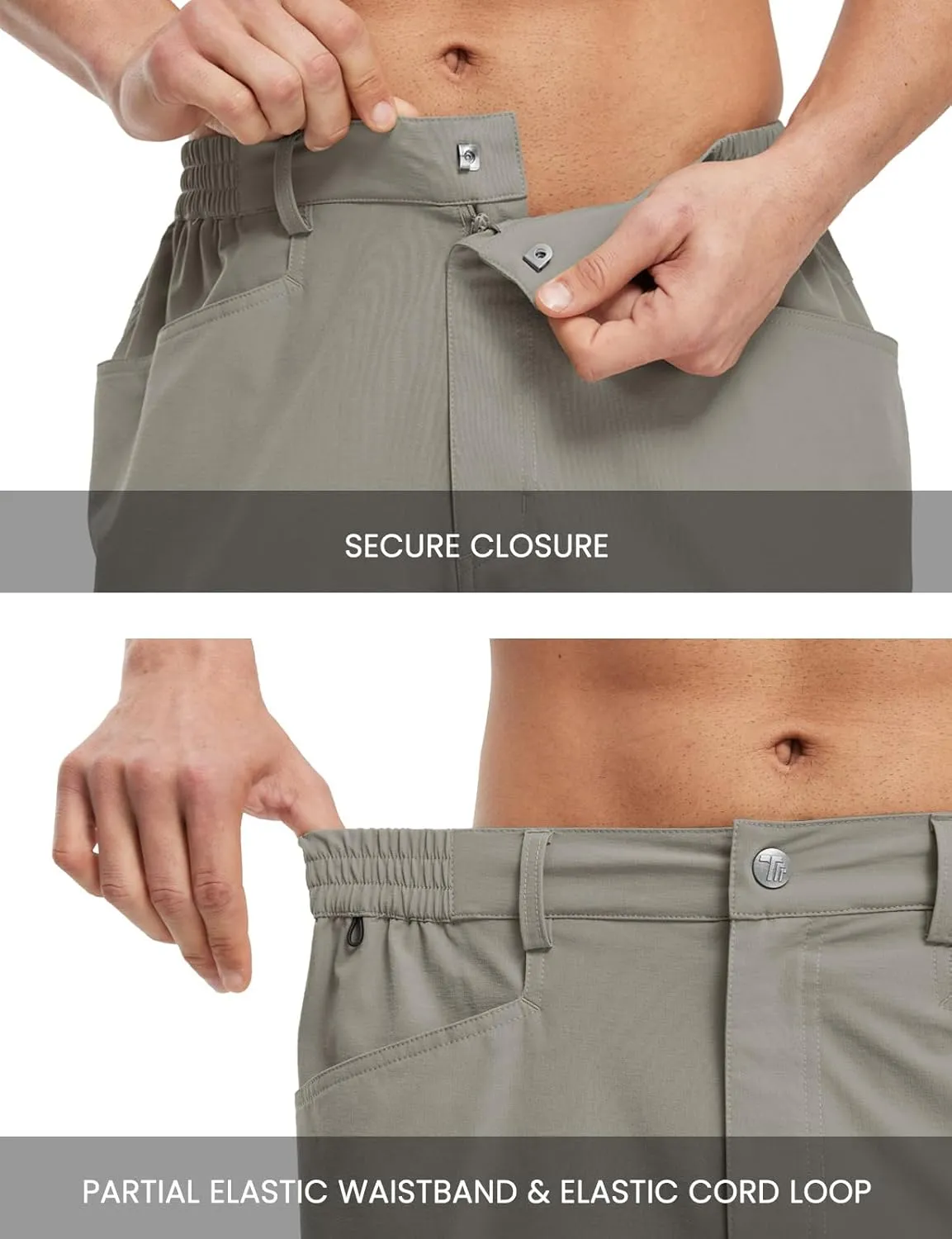 TBMPOY Men's Golf Shorts 9" Lightweight Quick Dry Hiking Cargo Shorts Casual Travel Outdoor with 4 Pockets