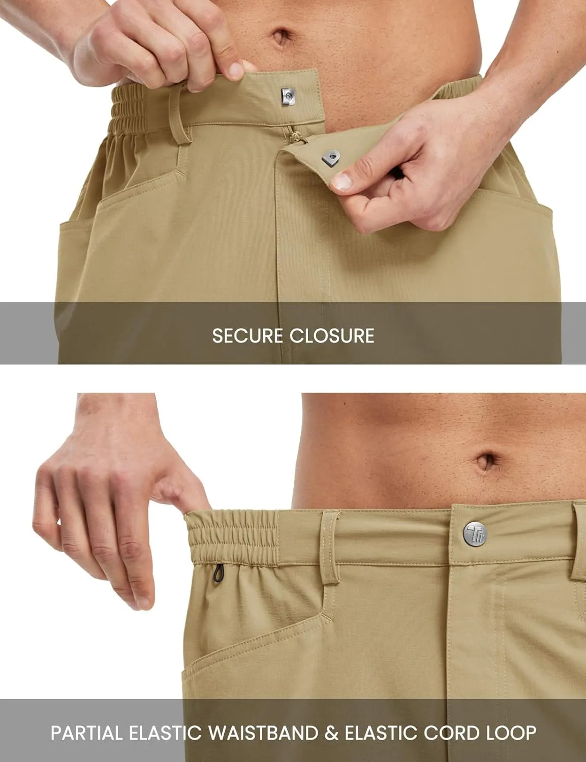TBMPOY Men's Golf Shorts 9" Lightweight Quick Dry Hiking Cargo Shorts Casual Travel Outdoor with 4 Pockets