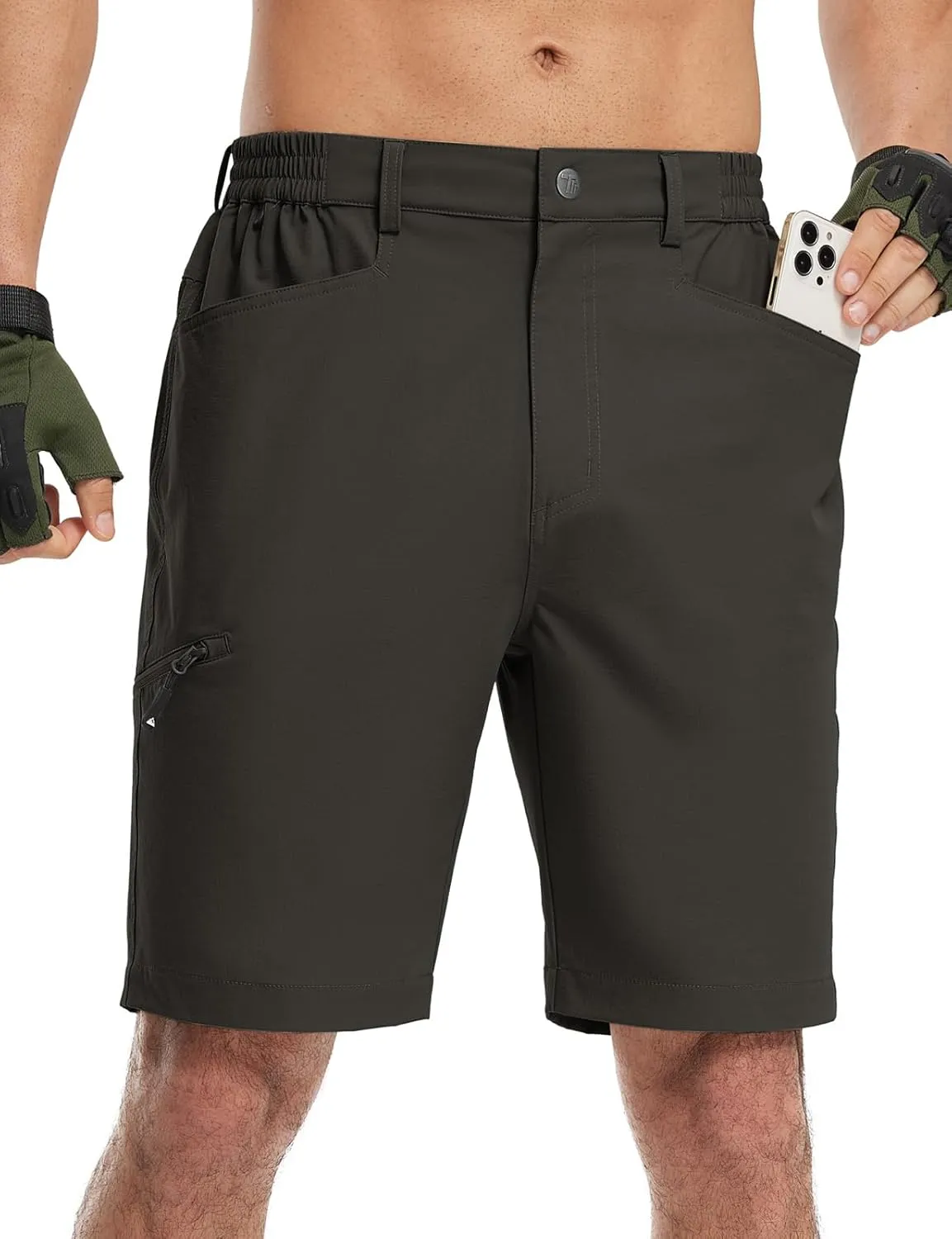TBMPOY Men's Golf Shorts 9" Lightweight Quick Dry Hiking Cargo Shorts Casual Travel Outdoor with 4 Pockets