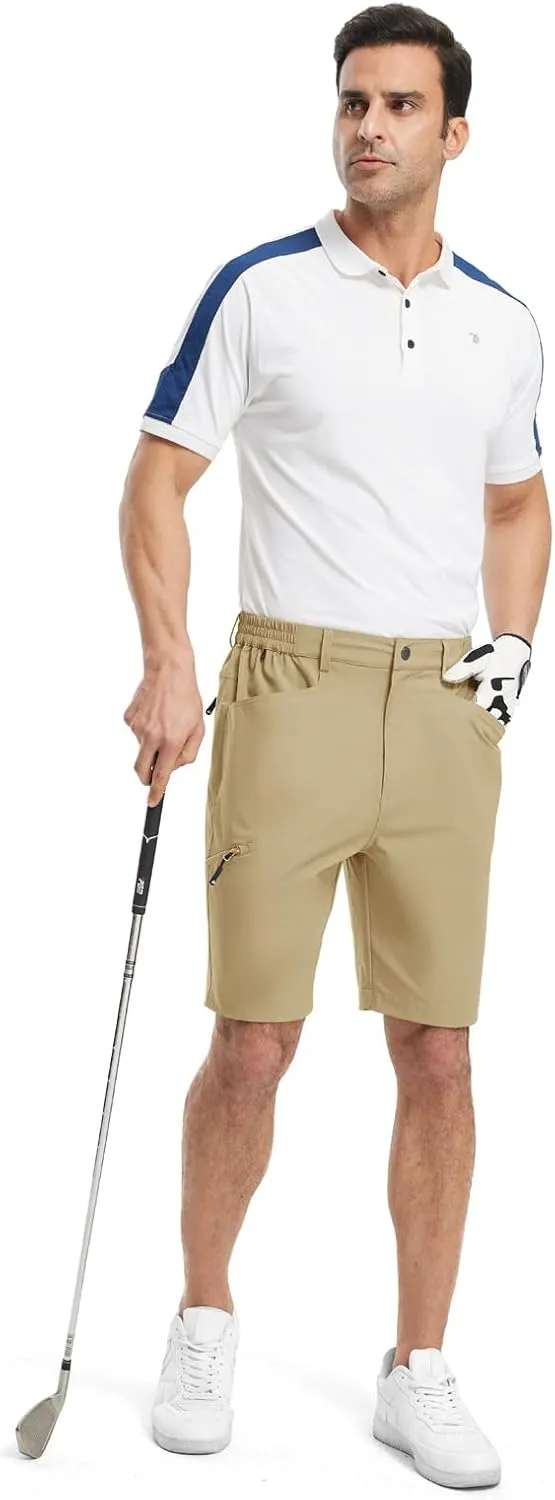 TBMPOY Men's Golf Shorts 9" Lightweight Quick Dry Hiking Cargo Shorts Casual Travel Outdoor with 4 Pockets