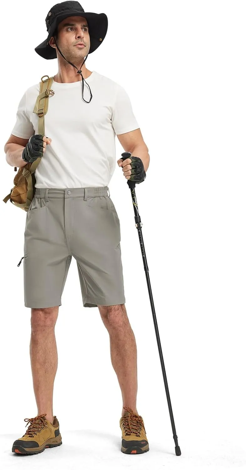 TBMPOY Men's Golf Shorts 9" Lightweight Quick Dry Hiking Cargo Shorts Casual Travel Outdoor with 4 Pockets