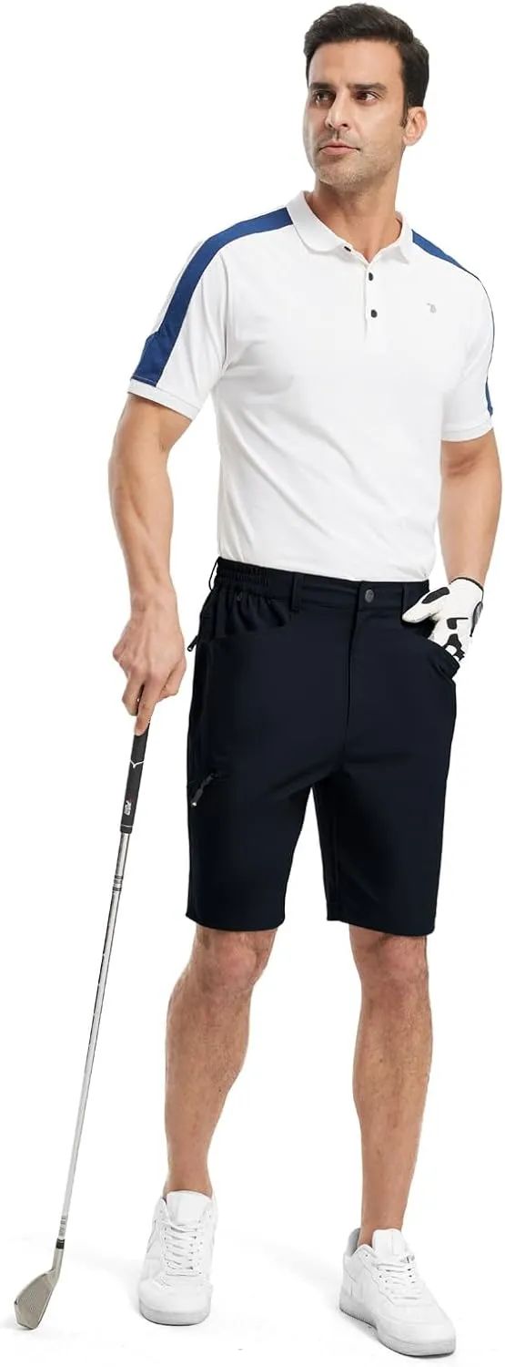 TBMPOY Men's Golf Shorts 9" Lightweight Quick Dry Hiking Cargo Shorts Casual Travel Outdoor with 4 Pockets