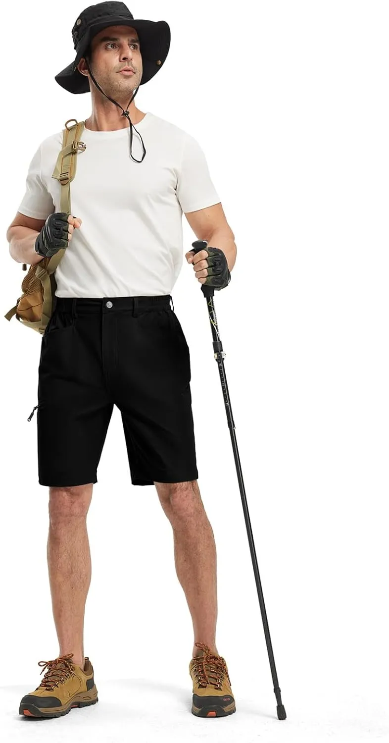 TBMPOY Men's Golf Shorts 9" Lightweight Quick Dry Hiking Cargo Shorts Casual Travel Outdoor with 4 Pockets