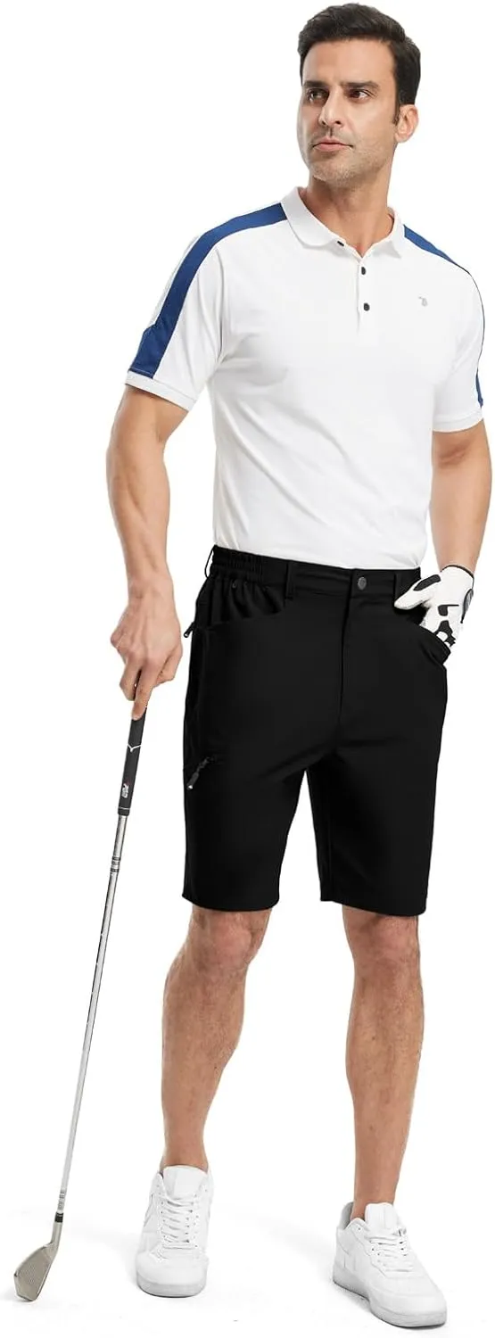 TBMPOY Men's Golf Shorts 9" Lightweight Quick Dry Hiking Cargo Shorts Casual Travel Outdoor with 4 Pockets